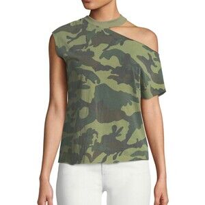 NWT RTA Camo Off the Shoulder Short Sleeve Top Small